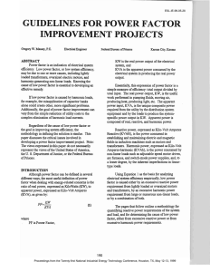 guidelines for power factor improvement projects