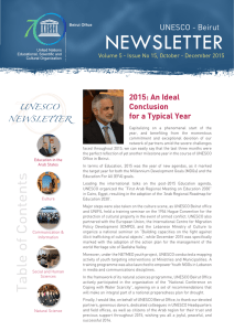 UNESCO Beirut newsletter, vol. 5, issue no. 15, October