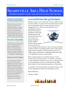 Volume 2, Issue 1 October 2015 - Sharpsville Area School District