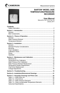 BARTON Model 242E Pressure-Temperature Recorder