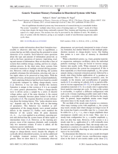 Generic Transient Memory Formation in Disordered Systems with