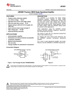 LMC6081 Precision CMOS Single Operational Amplifier (Rev. C)