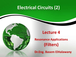 ِApplications of Resonance (Filters)
