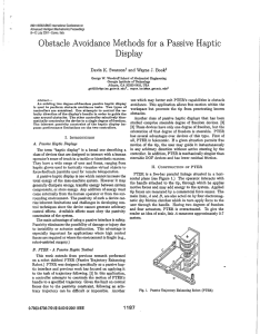 Obstacle Avoidance Methods for a Passive Haptic Display