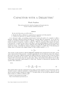 Capacitor with a Dielectric