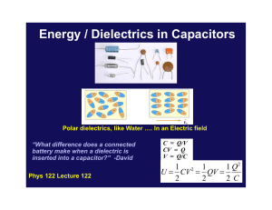 Energy / Dielectrics in Capacitors
