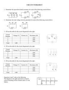 circuits worksheet