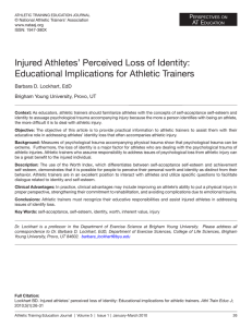 Injured Athletes` Perceived Loss of Identity