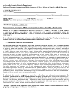 Auburn University Athletic Department Informed Consent