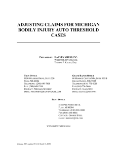 adjusting claims for michigan bodily injury auto