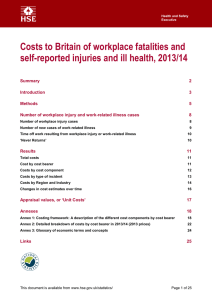 Costs to Britain of workplace fatalities and self-reported injuries