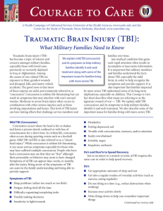 Courage to Care: Traumatic Brain Injury (TBI) What Military Families