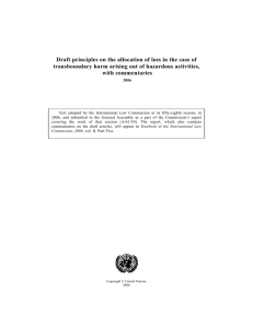 Draft principles on the allocation of loss in the case of transboundary