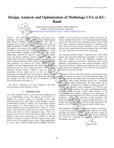 Design, Analysis and Optimization of Multistage LNA at KU