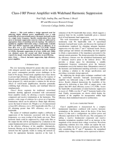 Class-J RF Power Amplifier with Wideband Harmonic Suppression