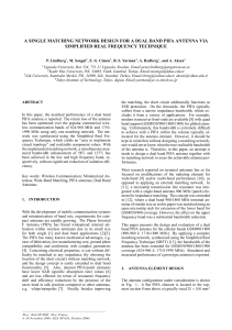 a single matching network design for a dual band pifa antenna