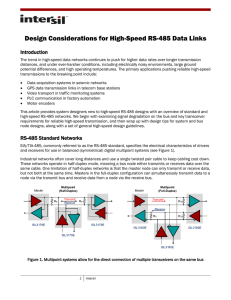 Design Considerations for High-Speed RS-485 Data Links