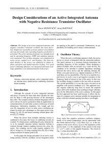 Design Considerations of an Active Integrated Antenna with