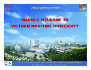 WARMLY WELCOME TO VIETNAM MARITIME UNIVERSITY