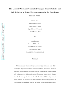 The Lienard-Wiechert Potential of Charged Scalar Particles and