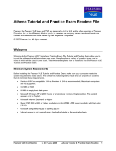 Athena Tutorial and Practice Exam Readme File