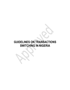 GUIDELINES ON TRANSACTIONS SWITCHING IN NIGERIA