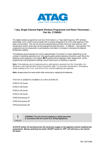 7 day, Single Channel Digital Wireless Programmer and Room