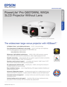 PowerLite® Pro G6070WNL WXGA 3LCD Projector Without