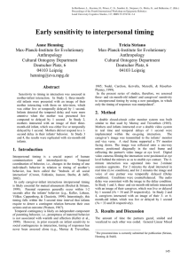 Early sensitivity to interpersonal timing