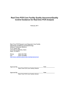 Real-Time PCR Core Facility Quality Assurance/Quality