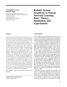 Robotic System Sensitivity to Neural Network Learning Rate: Theory