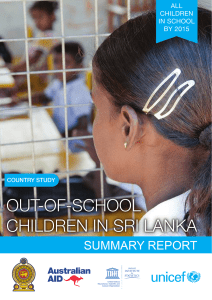 Country Study: Out of School Children in Sri Lanka