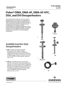 Fisher DMA, DMA/AF, DMA/AF-HTC, DSA, and DVI Desuperheaters
