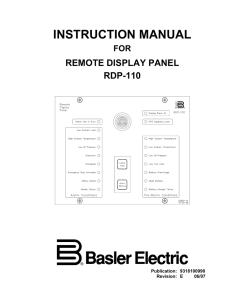 Instruction Manual for RDP-110
