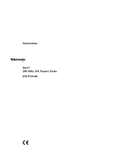 Instructions P6117 200 MHz 10X Passive Probe 070-9729-00