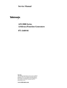 AFG3000 Series Service Manual