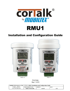 RMU1 Installation and Configuration Guide