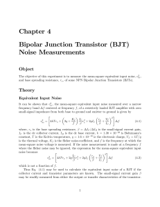 Chapter 4 Bipolar Junction Transistor (BJT) Noise Measurements