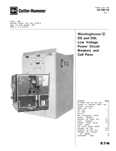 Westinghouse DS and DSL Low Voltage Power Circuit Breakers