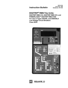 Instruction Bulletin DIGITRIP® RMS Trip Units