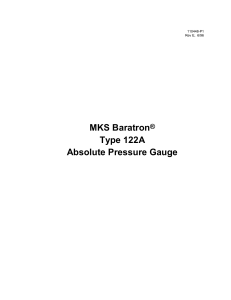 Baratron 122A Absolute Pressure Gauge Manual