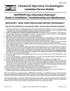 Chlorinator Sulfonator Manual - Industrial Service and Supply Inc.