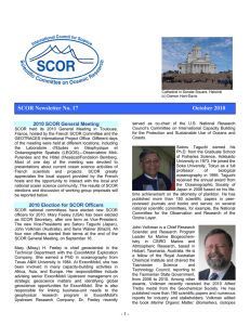 SCOR Newsletter No. 8 March 2007 SCOR Newsletter No. 17
