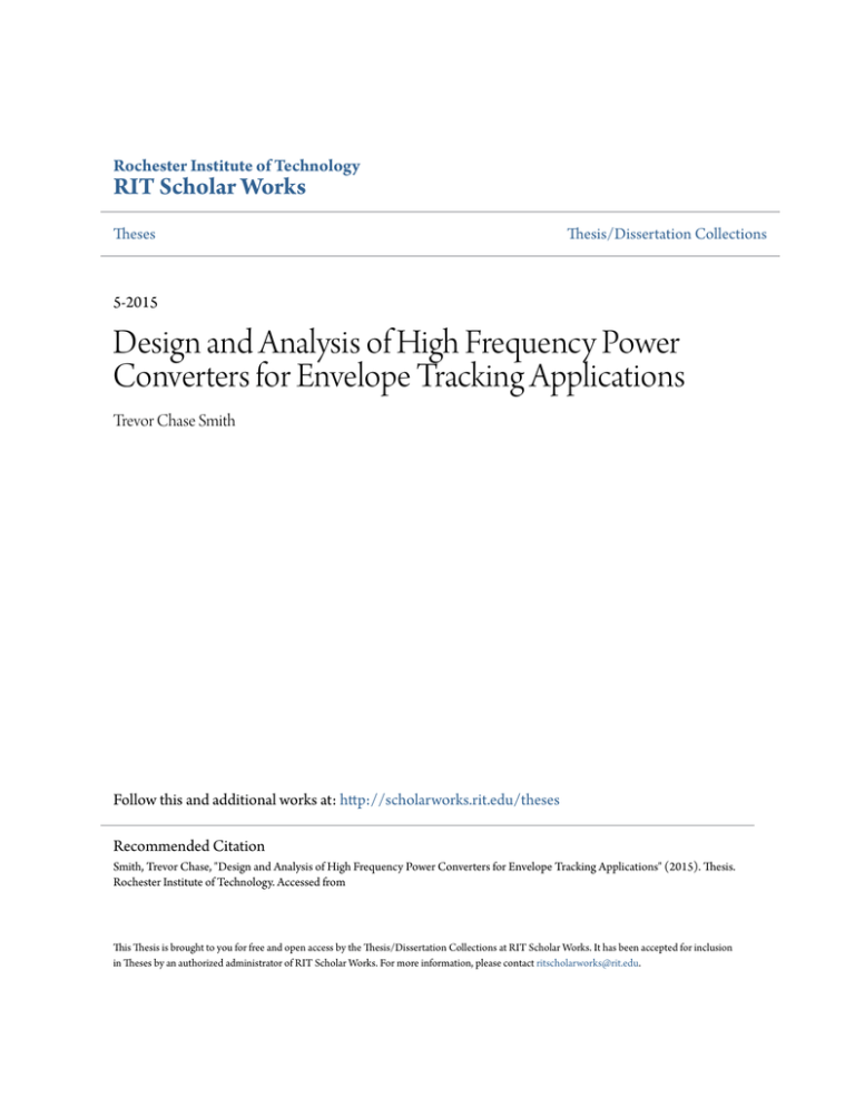 Design and Analysis of High Frequency Power Converters for