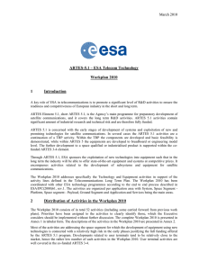 ARTES-5.1 – ESA Telecom Technology Workplan 2010 1