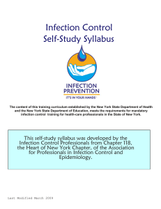 infection control self-study syllabus