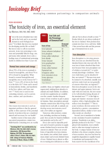 The toxicity of iron, an essential element