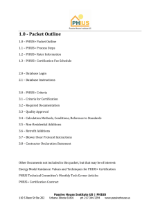 1.0 - Packet Outline - Passive House Institute US