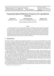Computing Optimal Rebalance Frequency For Log