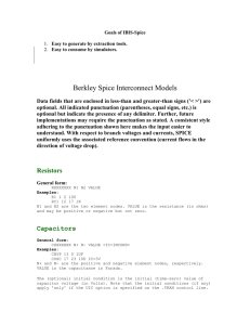 Berkley Spice Interconnect Models